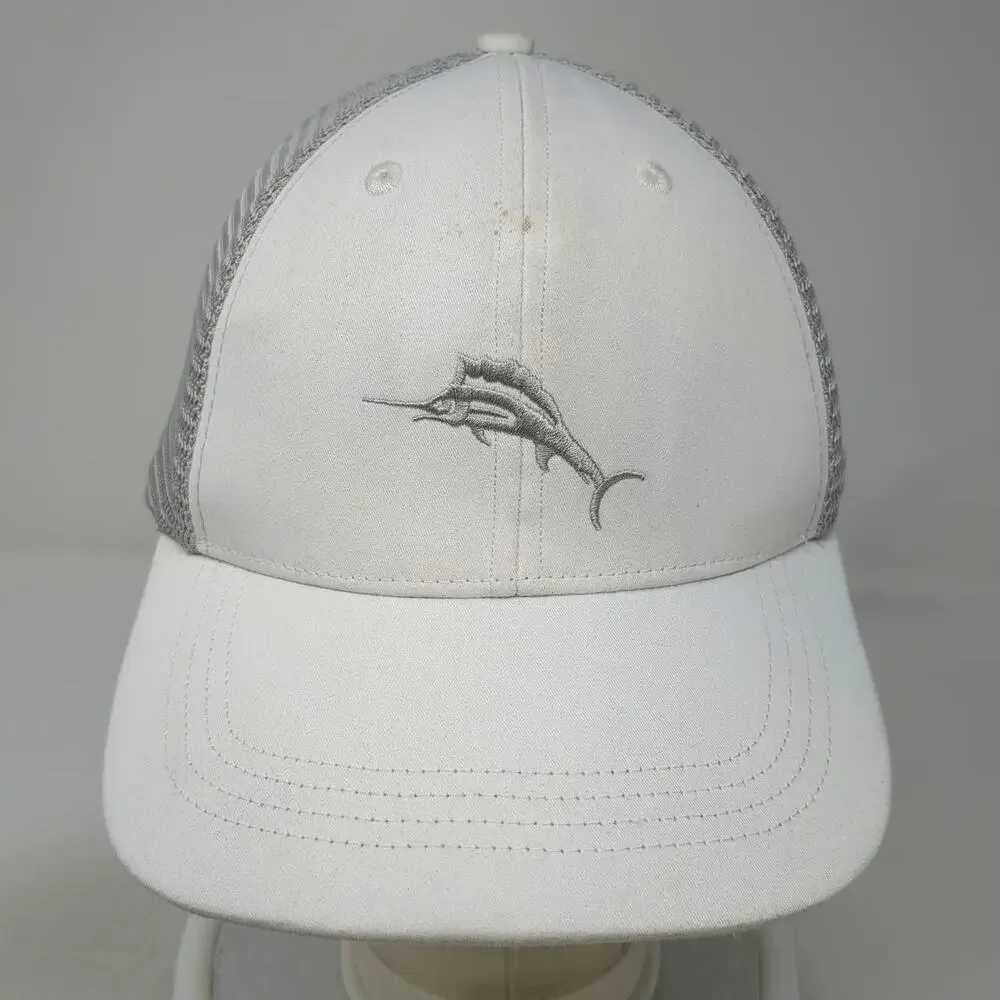 Tommy Bahama Trucker Hat White One Size Marlin Margarita Recipe Gray Mesh